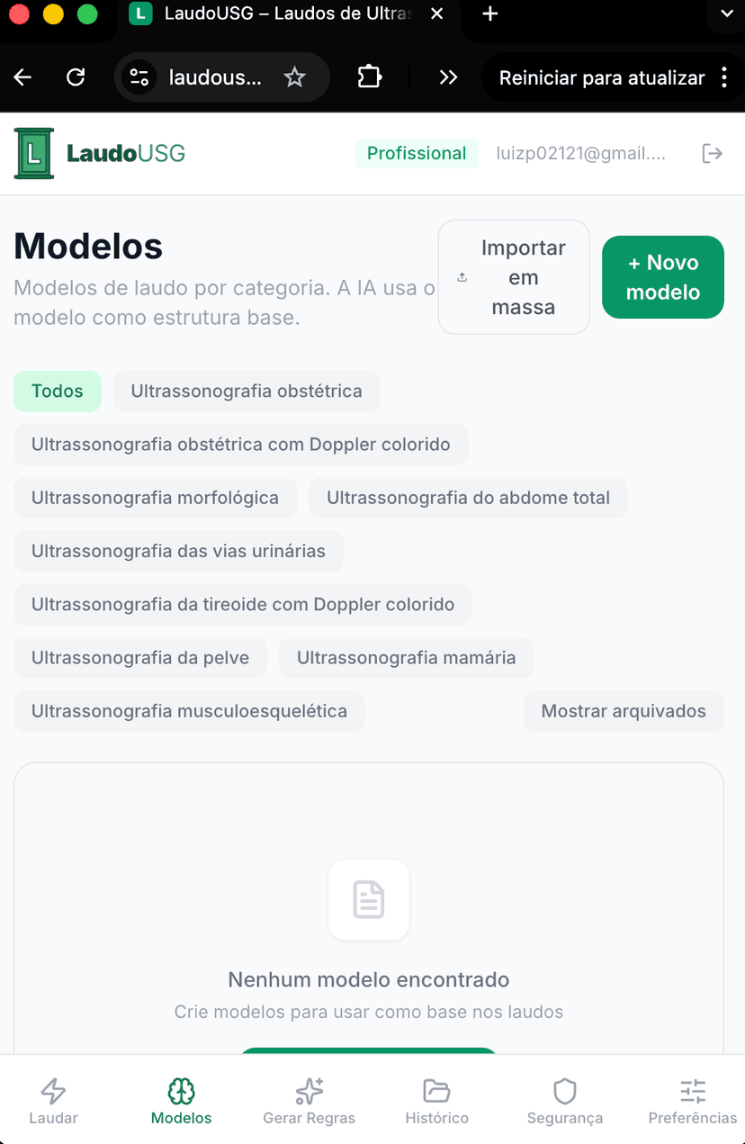 Modelos de laudo personalizados